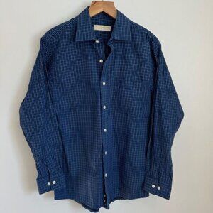 Michael Michael Kors Mens Size M 15 1/2 Blue Long Sleeve Button Down Shirt 32 33